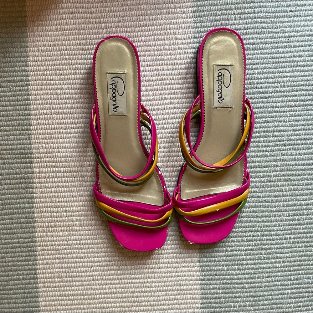 Pappagallo Colorful Strappy Sandals, sz 8